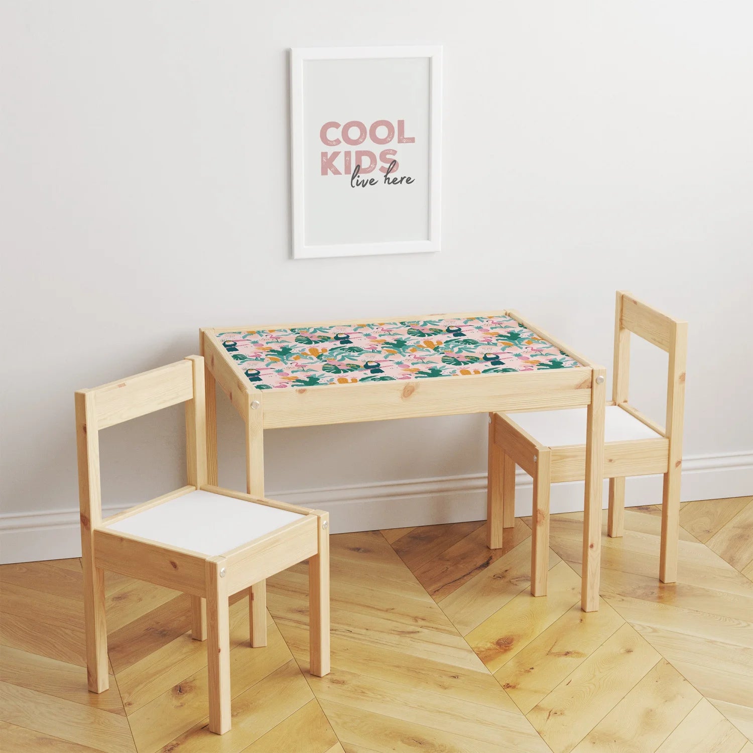 Latt Table Tropical Paradise Decal - Furniture Decals