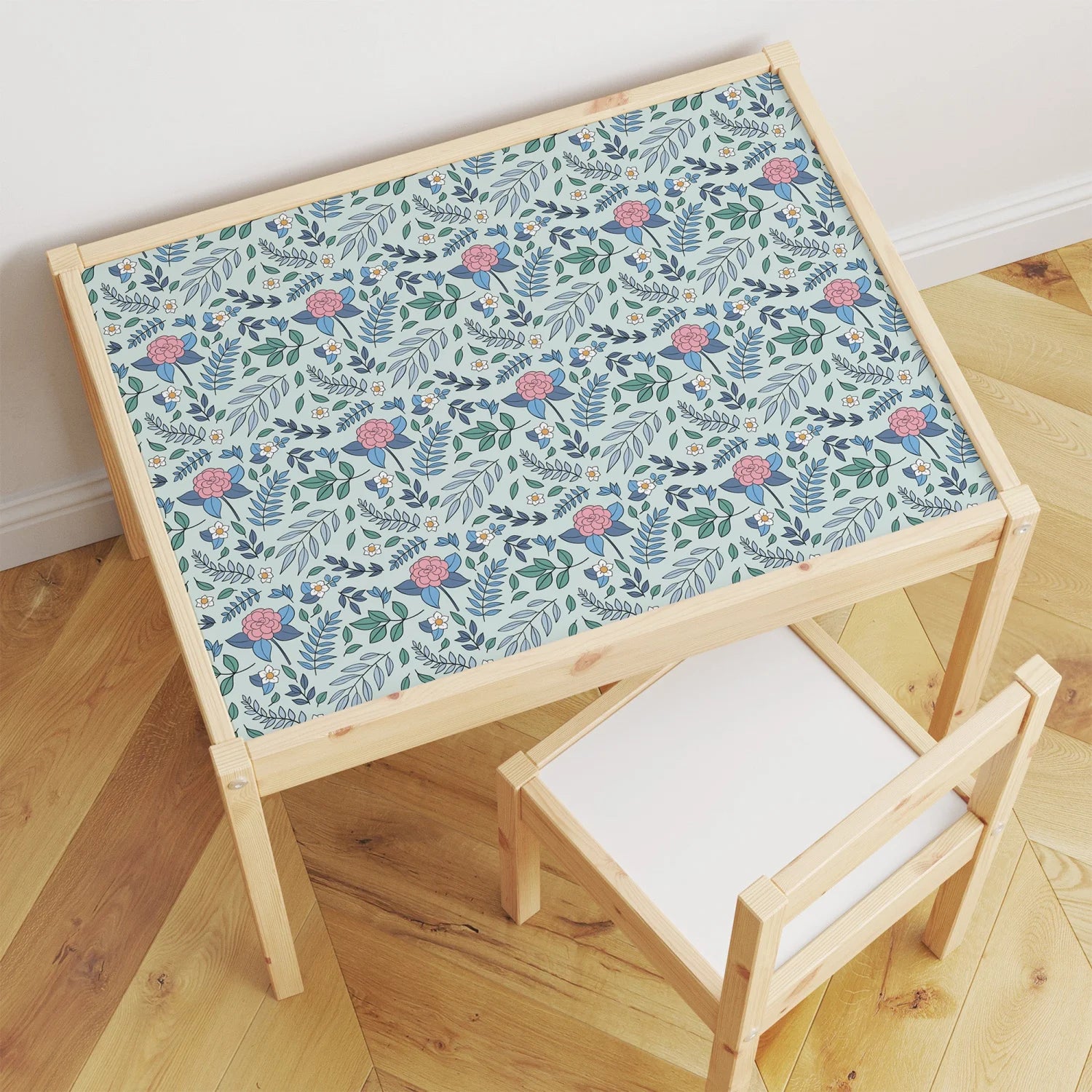 Latt Table Vintage Florals Decal - Furniture Decals - Latt