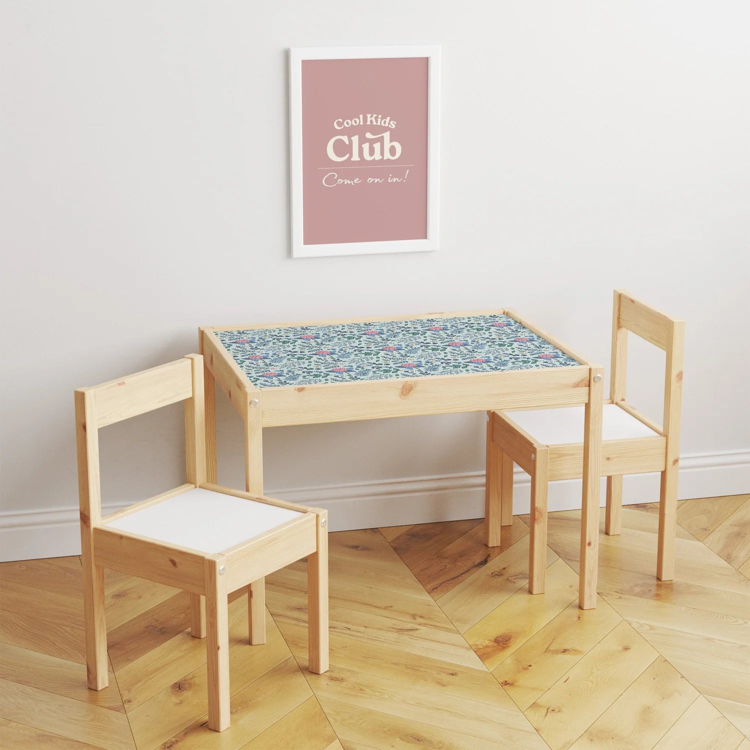 Latt Table Vintage Florals Decal - Furniture Decals - Latt