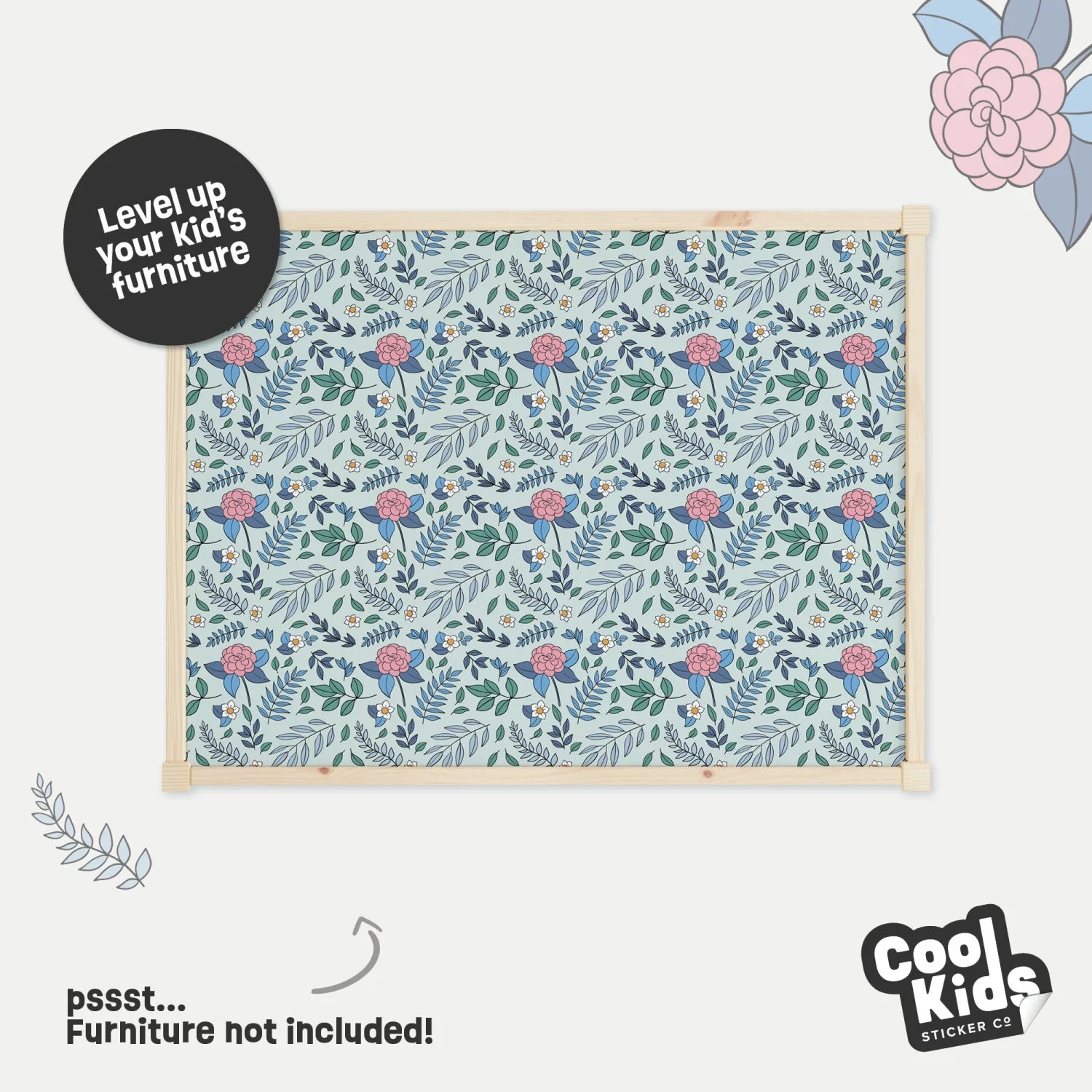 Latt Table Vintage Florals Decal - Furniture Decals - Latt