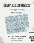 Latt Table Vintage Florals Decal - Furniture Decals - Latt