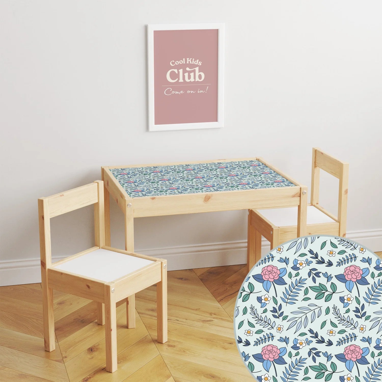 Latt Table Vintage Florals Decal DF4.