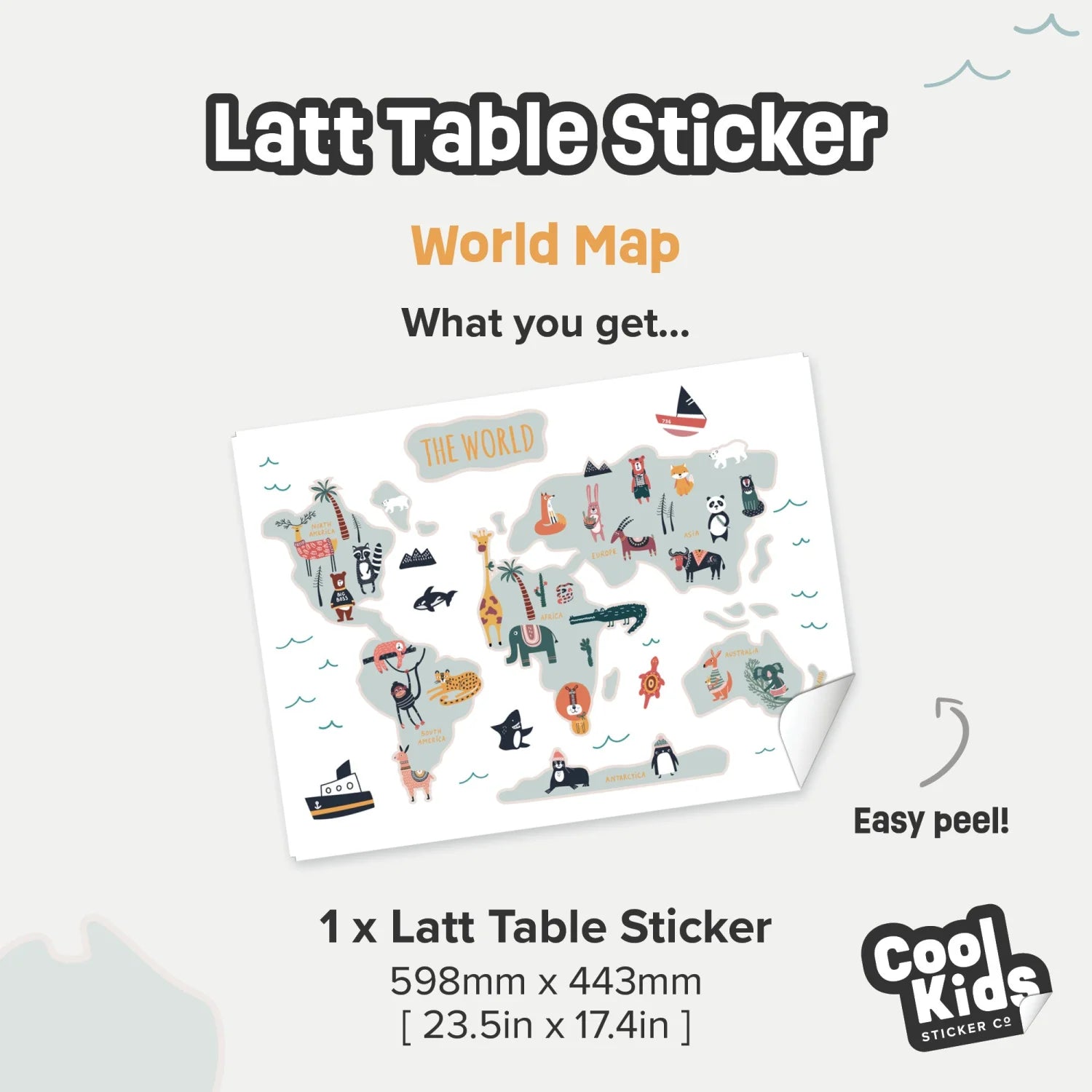 Latt Table World Map Decal - Furniture Decals - Latt Table