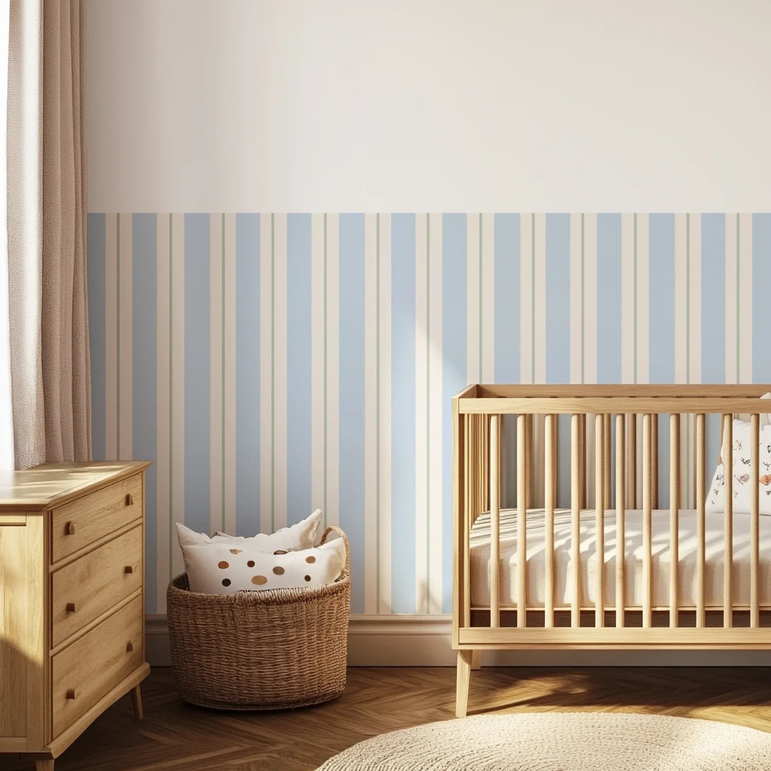 Lines & Stripes Wall Panels - Sky Sage - DW11.