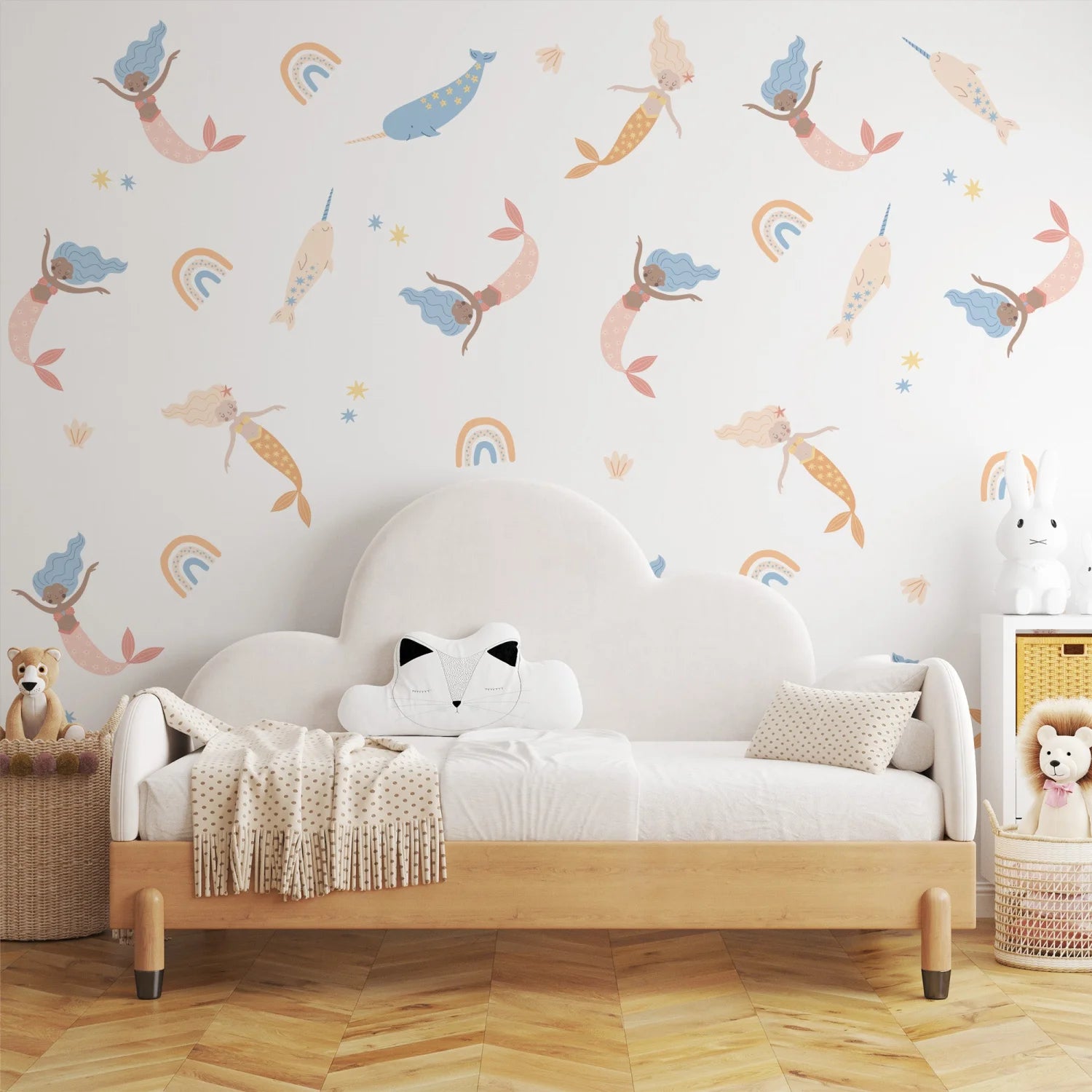Mermaids - Patterned - Small - Coral - DW6. Fantasy Decals