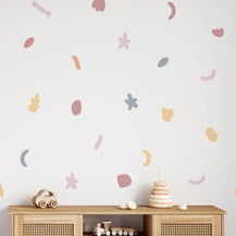 Mixed Shapes Blush Wall Decals