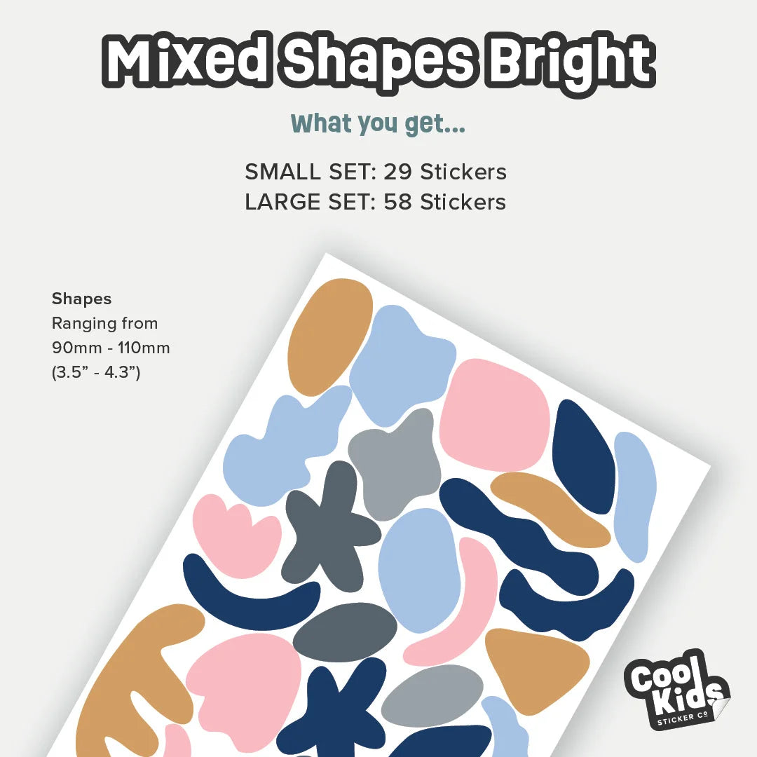 Mixed Shapes Bright Wall Decal - Decals - Abstract Shapes