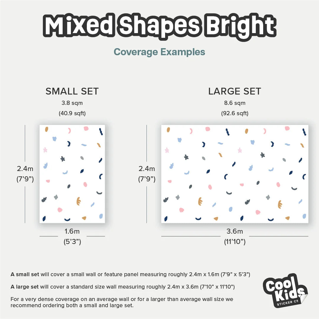 Mixed Shapes Bright Wall Decal - Decals - Abstract Shapes