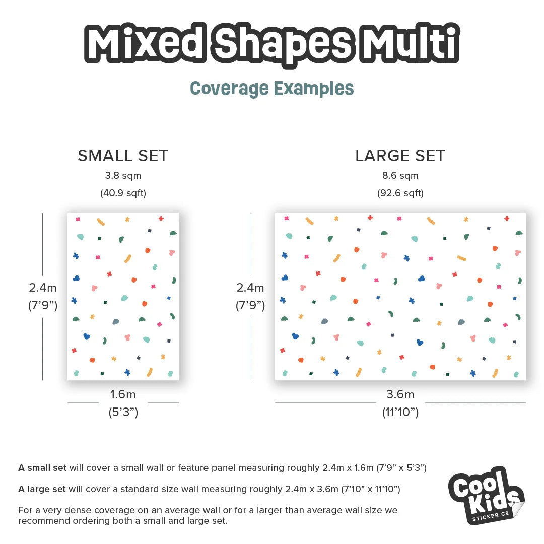 Mixed Shapes Multi Wall Decal - Decals - Abstract Shapes