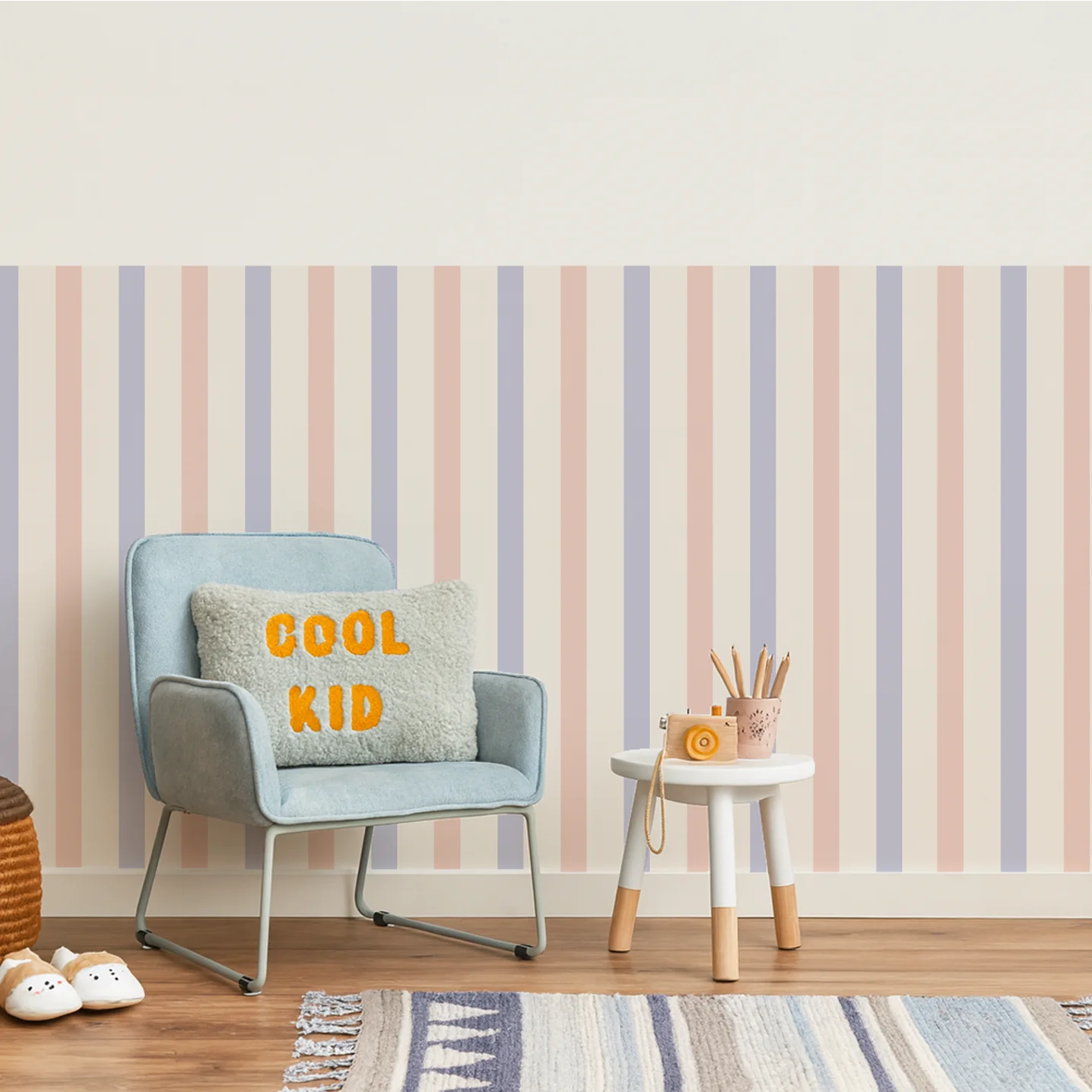 Mixed Stripes Wall Panels - Pink & Lavender - DW11.