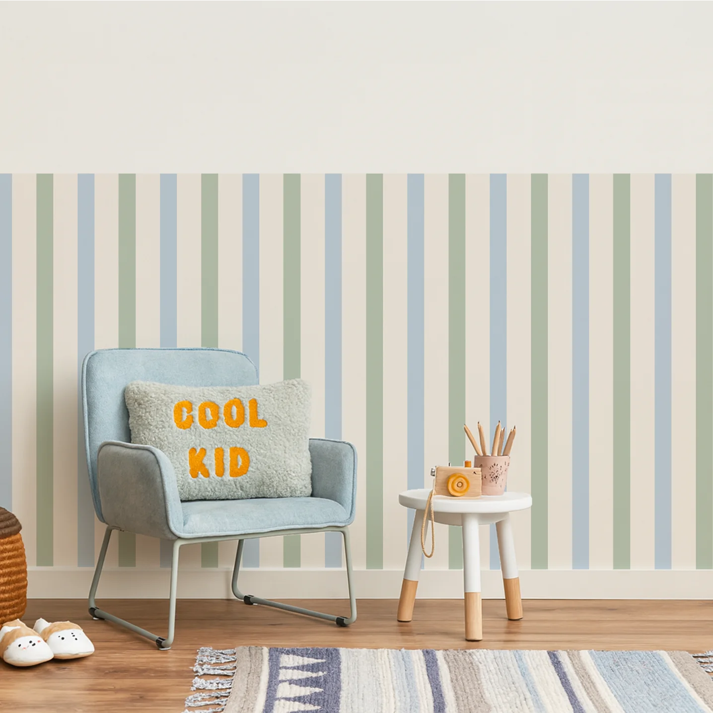 Mixed Stripes Wall Panels - Sage & Sky - DW11.