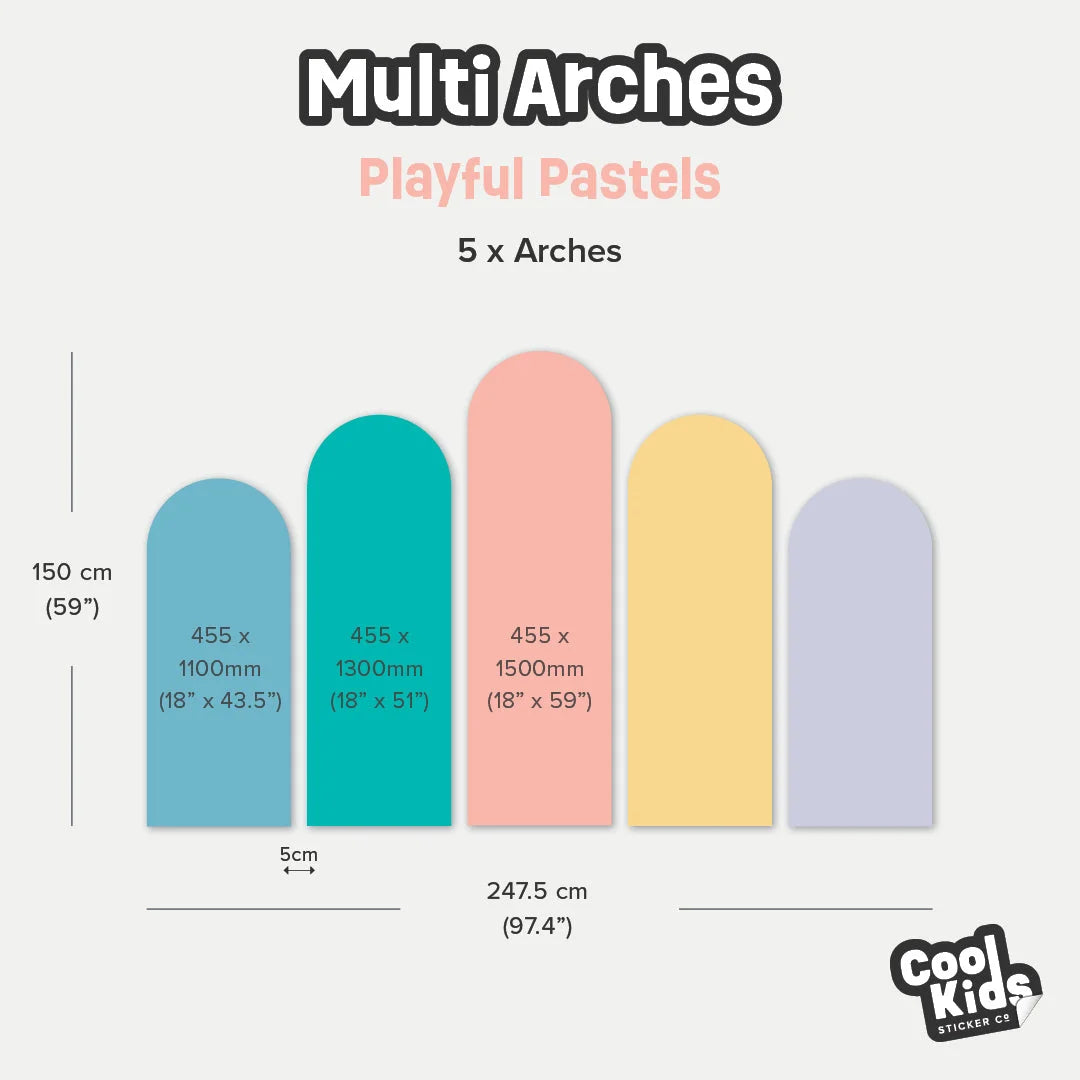 Multi Arches - Playful Pastel - DW12. Arch Decals