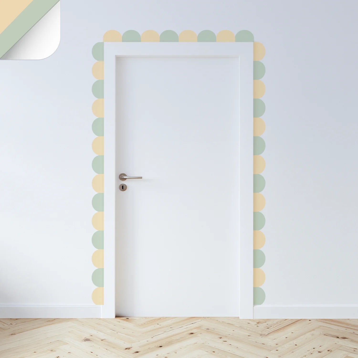 Multi Scalloped Border Decals - Butter & Sage - DW14.