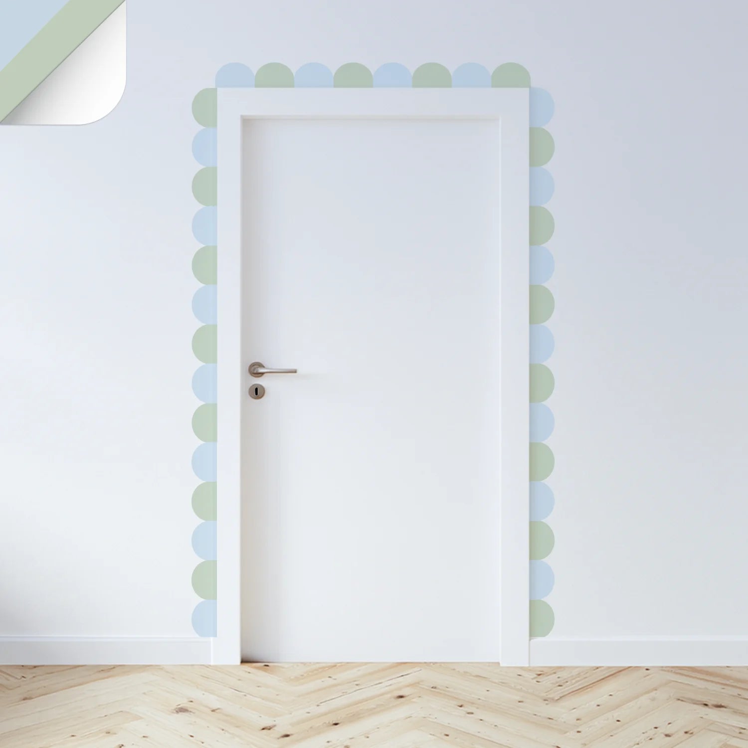 Multi Scalloped Border Decals - Sky & Sage - DW14. Borders