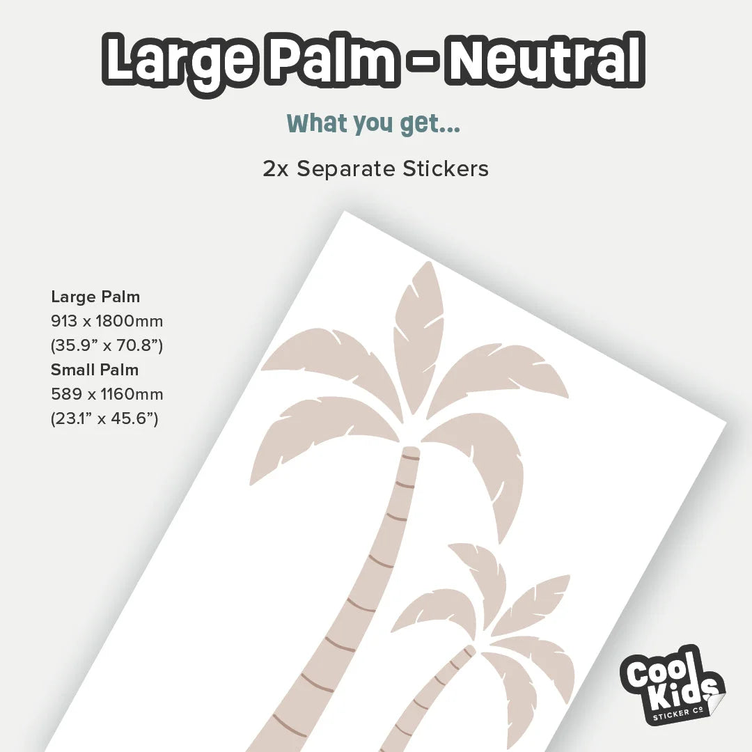 Neutral Palm Tree Wall Decal - Large - Decals - Florals