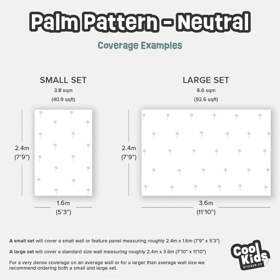 Neutral Palm Wall Decals - Pattern - Decals - Florals