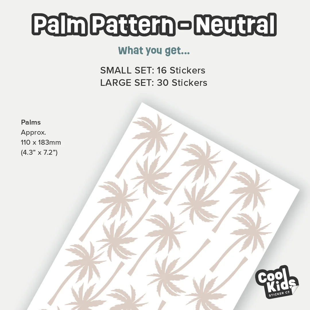 Neutral Palm Wall Decals - Pattern - Decals - Florals