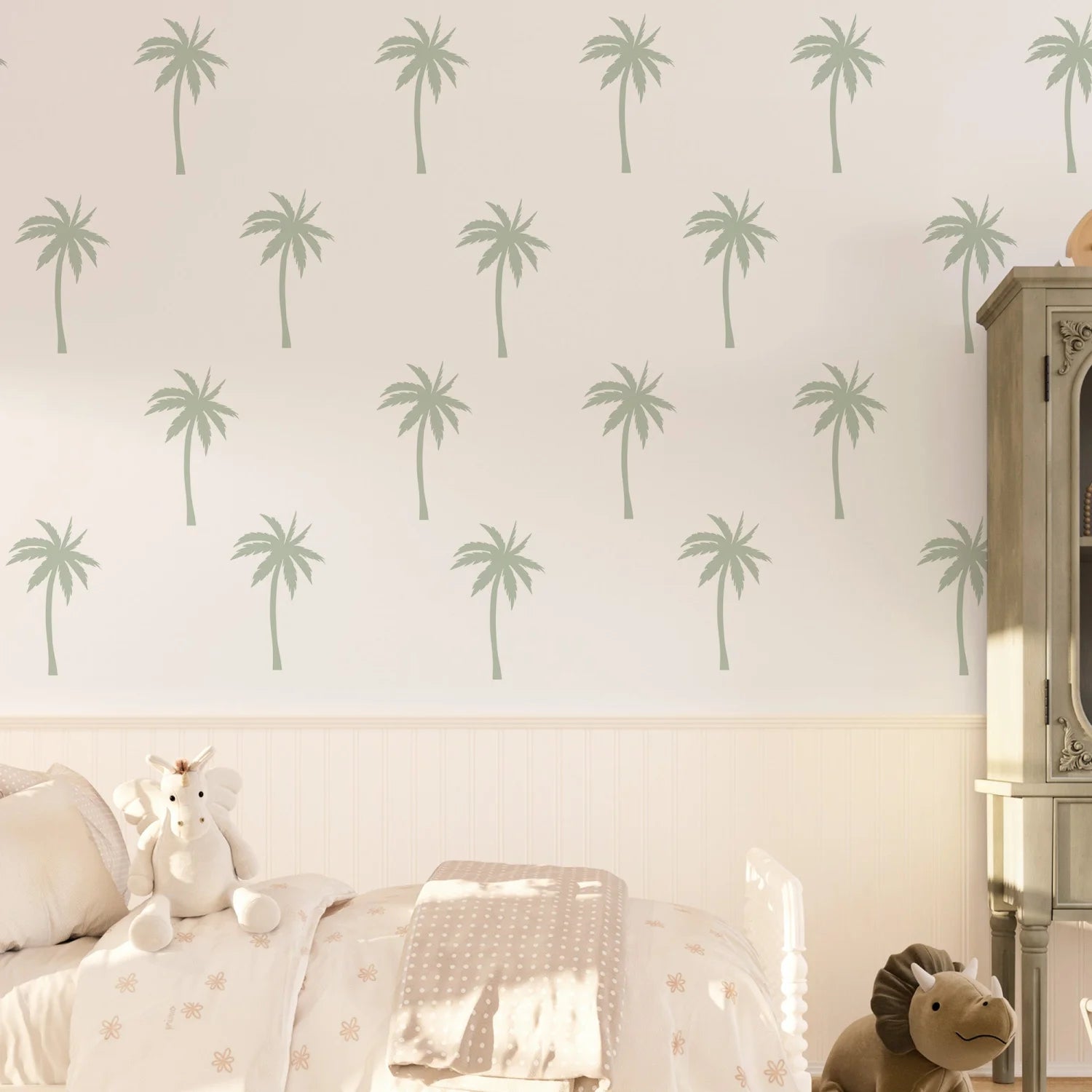 Neutral Palm Wall Decals - Pattern - DW2. Floral