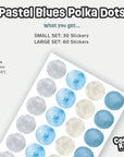 Pastel Blues Polka Dot Wall Decal - Decals - Polka Dots