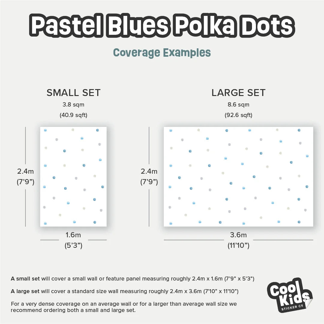 Pastel Blues Polka Dot Wall Decal - Decals - Polka Dots