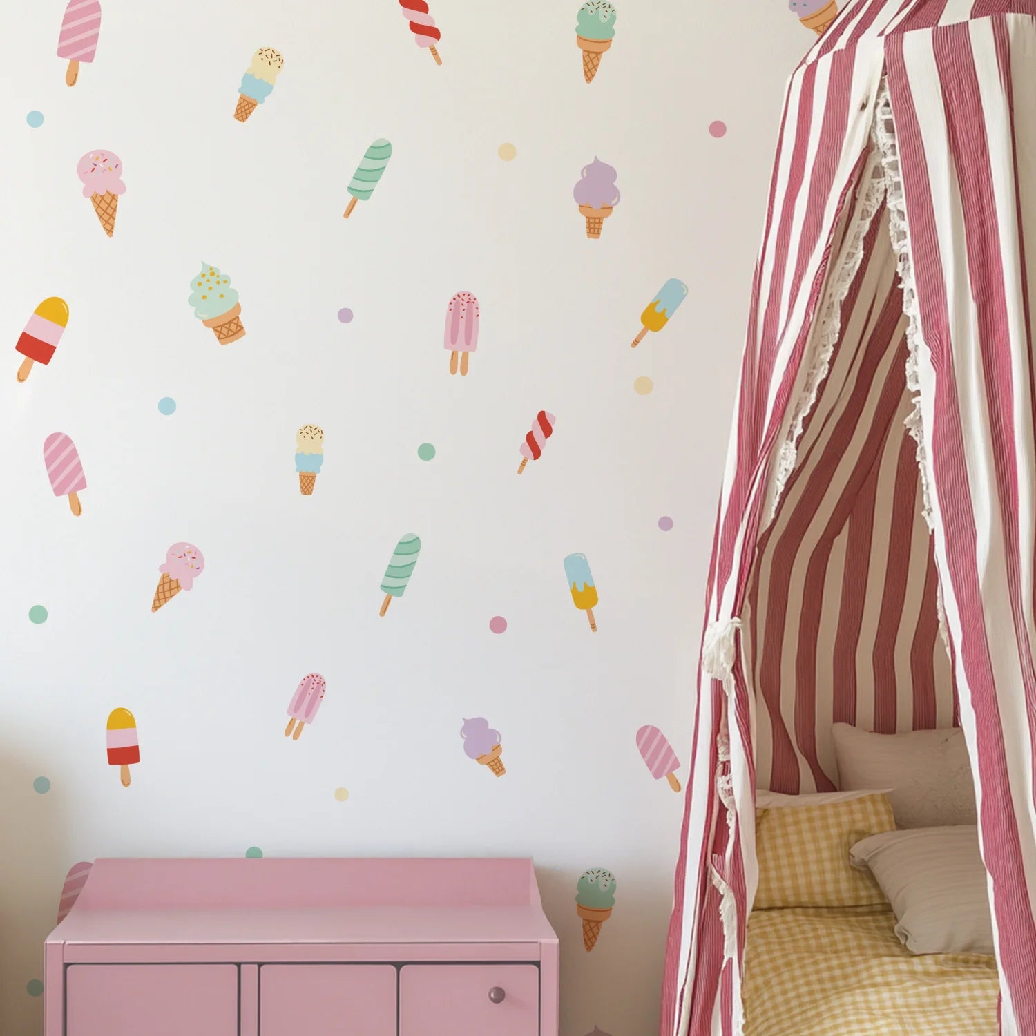 Pastel Coloured Ice Cream Wall Decals - DW1. Shape