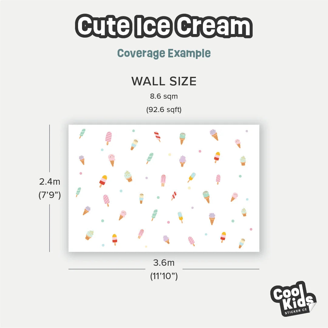 Pastel Coloured Ice Cream Wall Decals - DW1. Shape