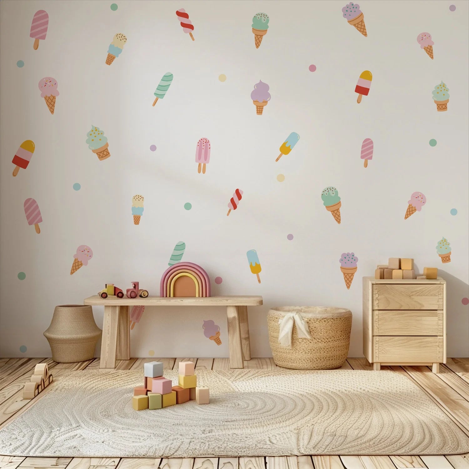 Pastel Coloured Ice Cream Wall Decals - DW1. Shape