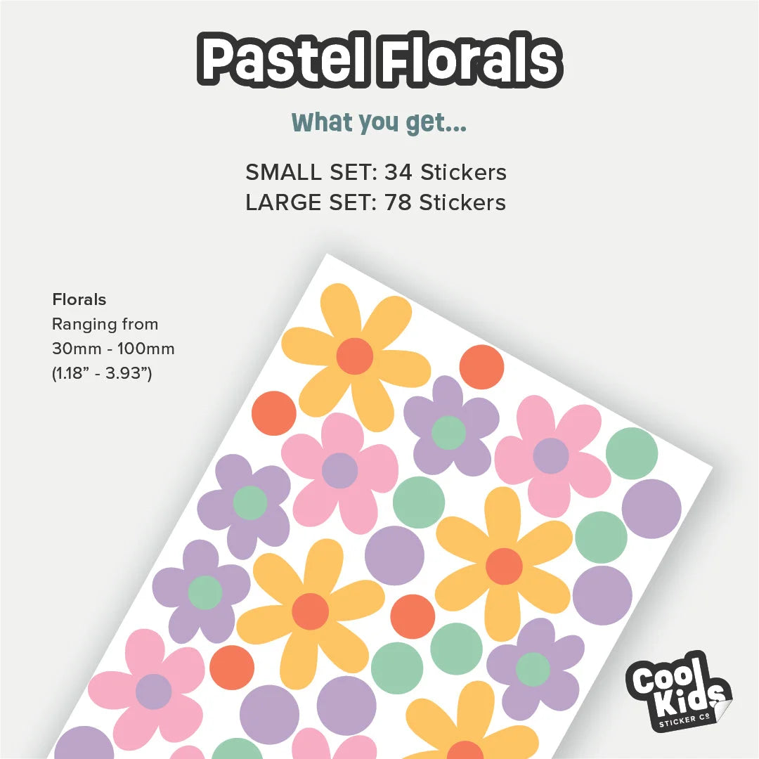 Pastel Floral Wall Decal - Decals - Florals