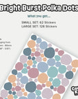 Pastel Polka Dots Wall Decal - DW0. Dot Decals