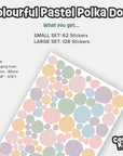 Pastel Polka Dots Wall Decals - DW0. Dot