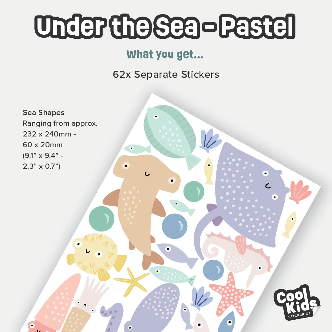 Pastel Under The Sea Wall Decals - Decals - Sea