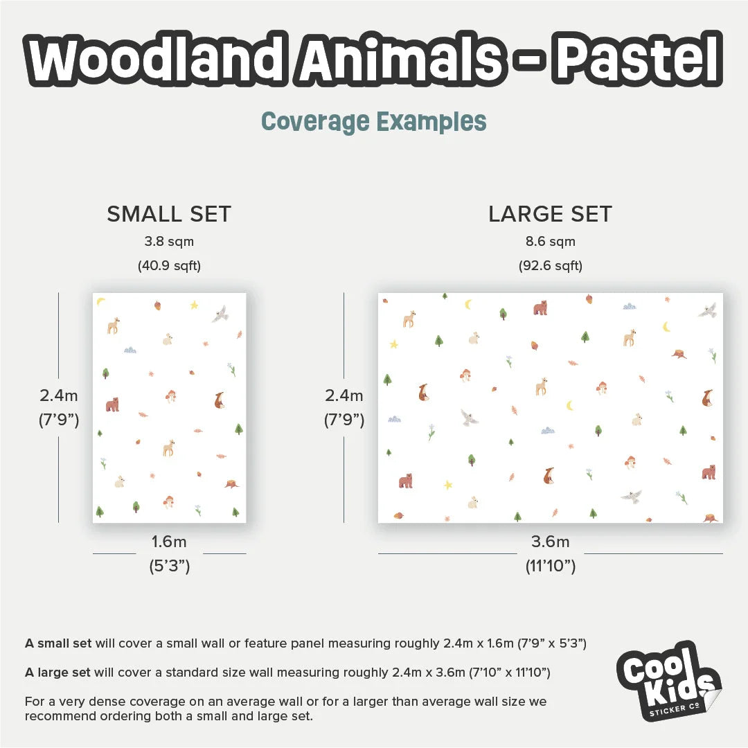 Pastel Woodland Animal Wall Decals - Decals - Animals