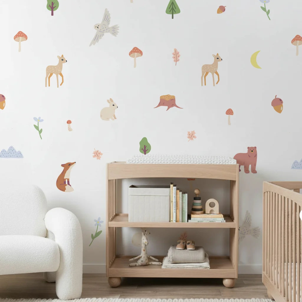 Pastel Woodland Animal Wall Decals - DW5.