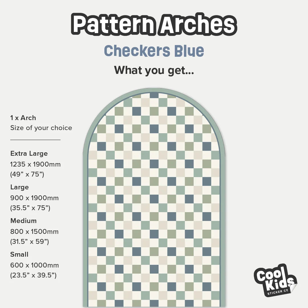 Pattern Arches - Checkers Blue - DW12. Arch Decals