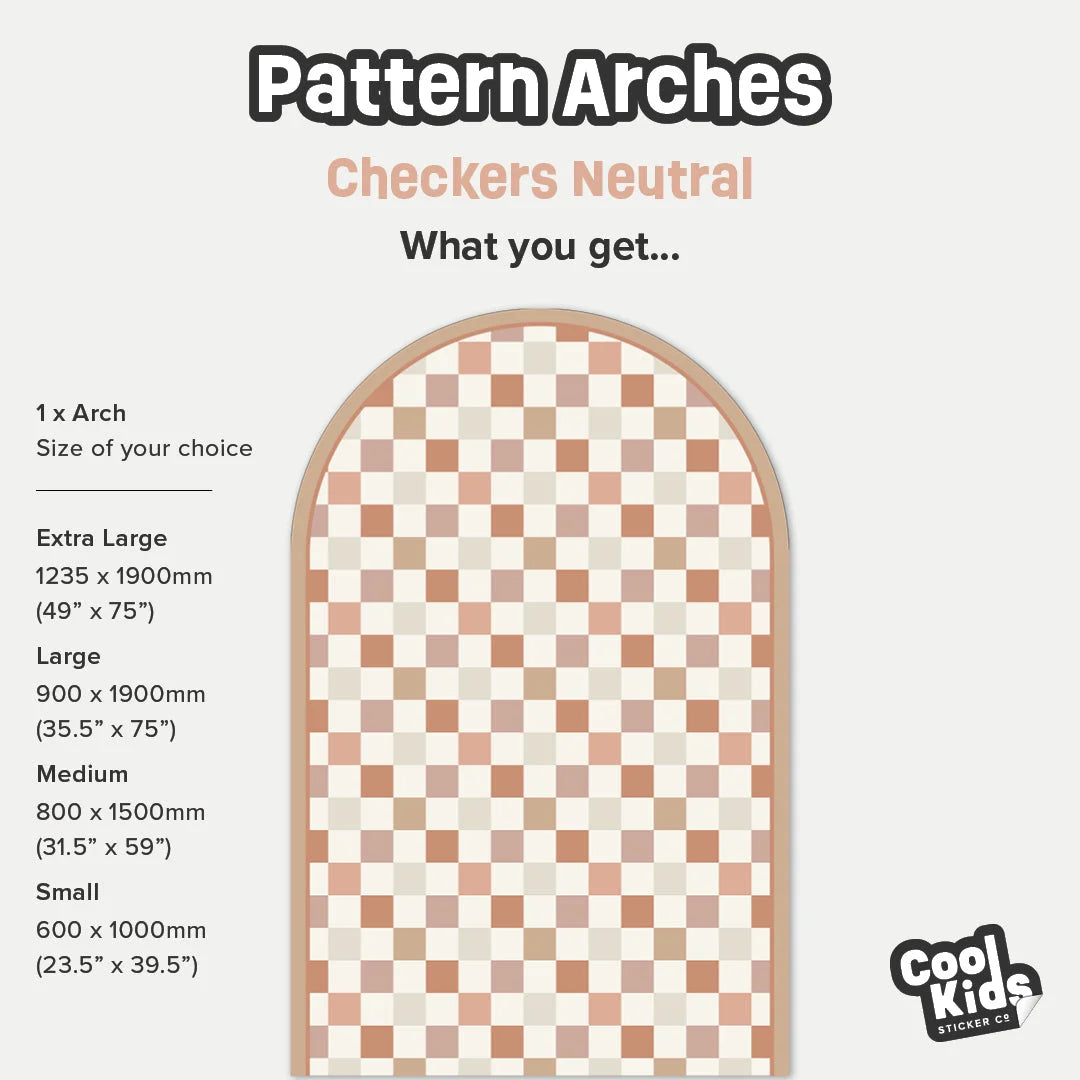 Pattern Arches - Checkers Neutral - DW12. Arch Decals