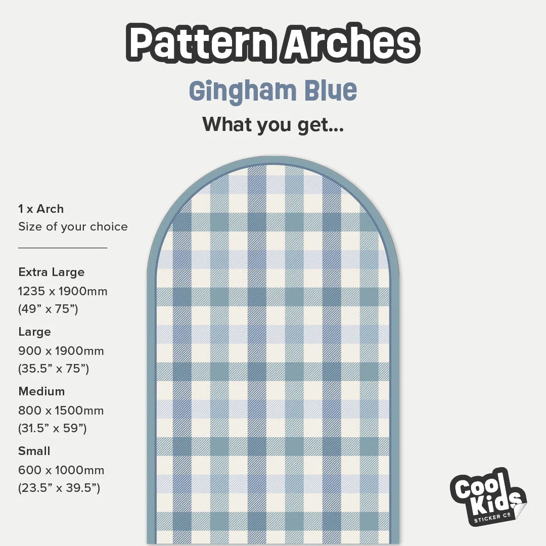 Pattern Arches - Gingham Blue - DW12. Arch Decals