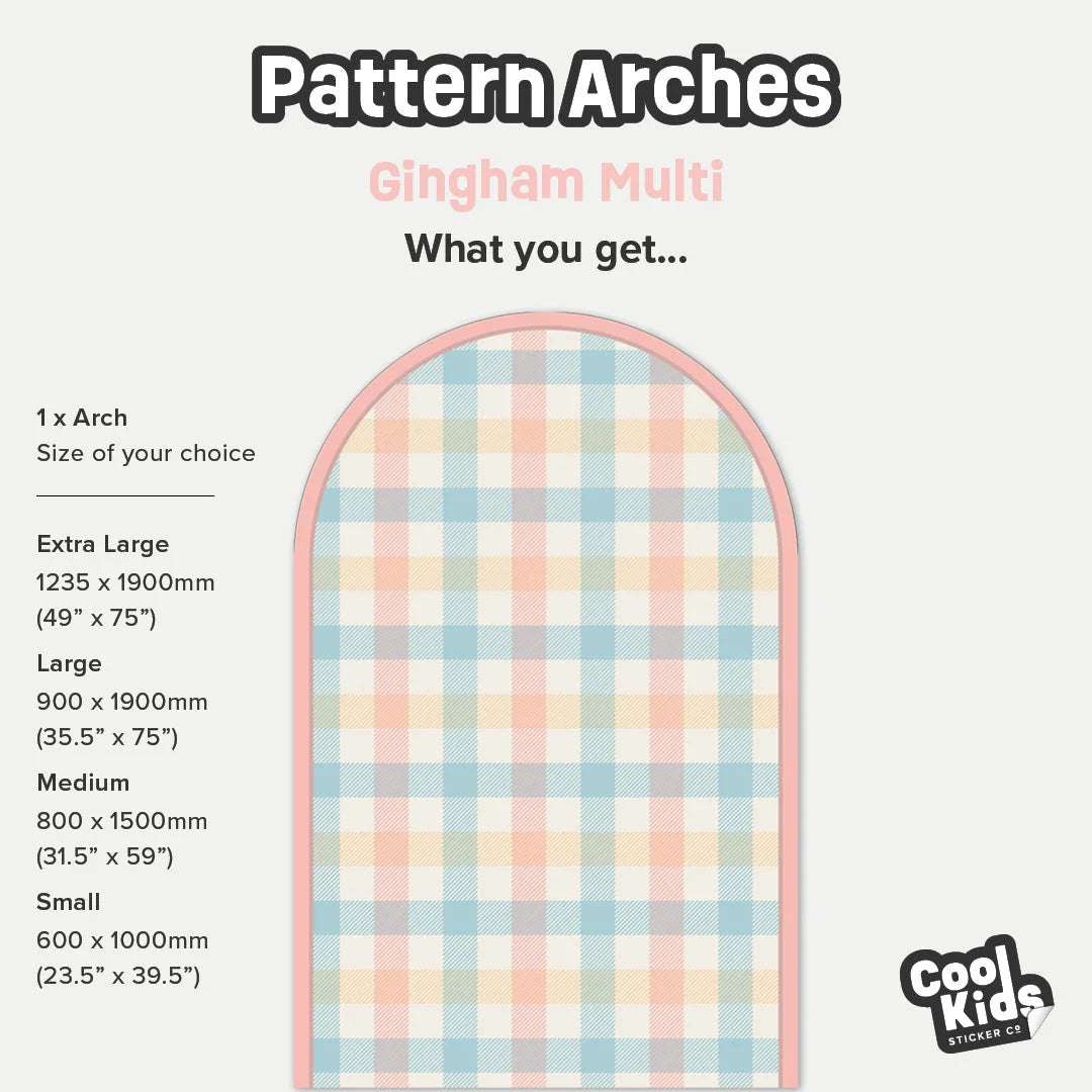 Pattern Arches - Gingham Multi - DW12. Arch Decals