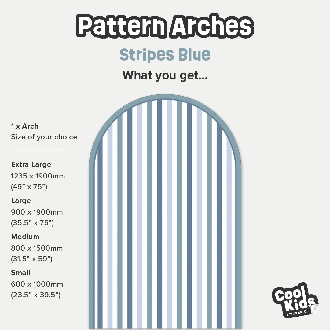 Pattern Arches - Stripes Blue - DW12. Arch Decals