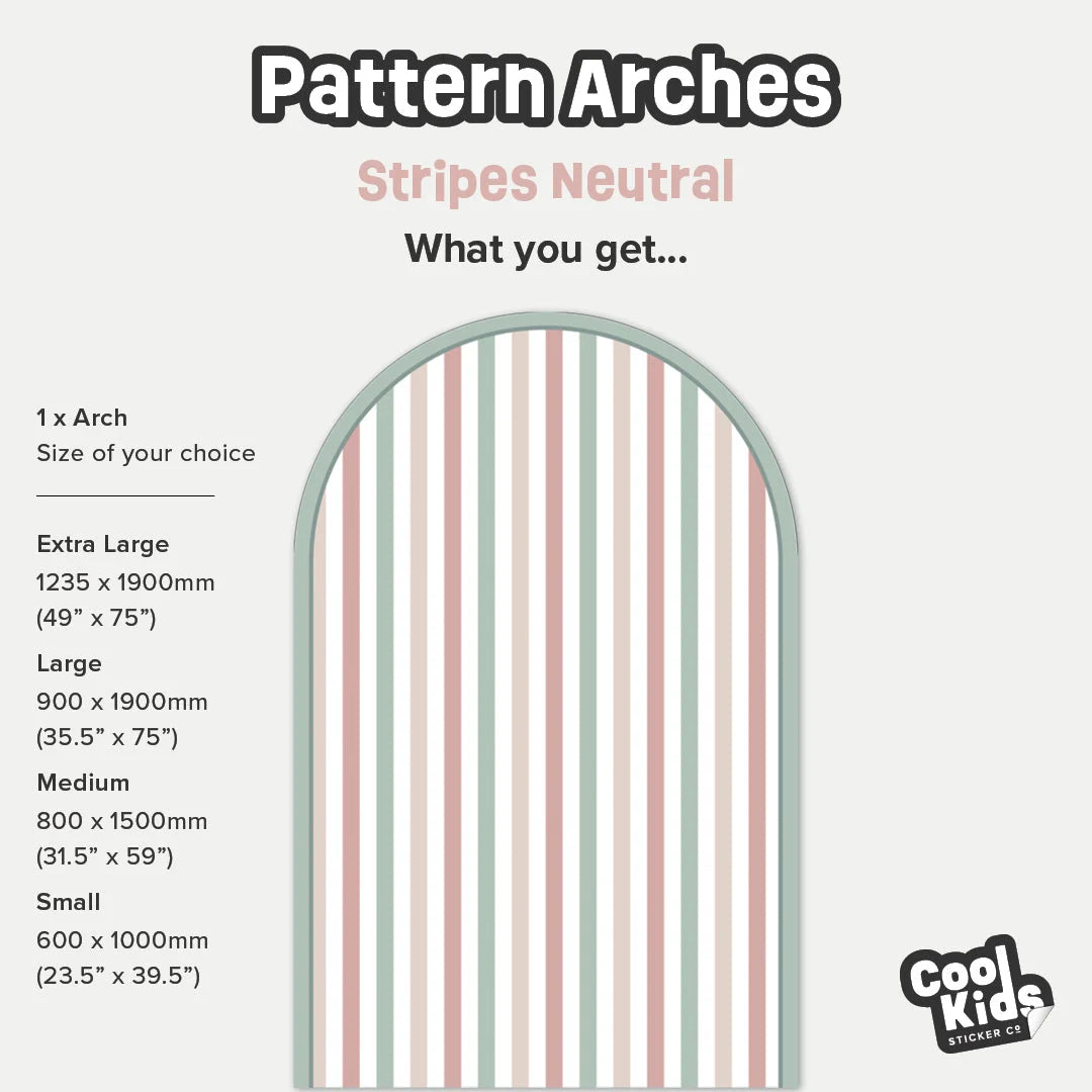 Pattern Arches - Stripes Neutral - DW12. Arch Decals