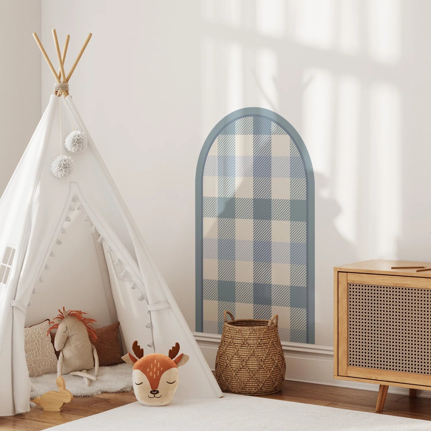 Patterned Arch - Gingham Blue - DW12. Decals