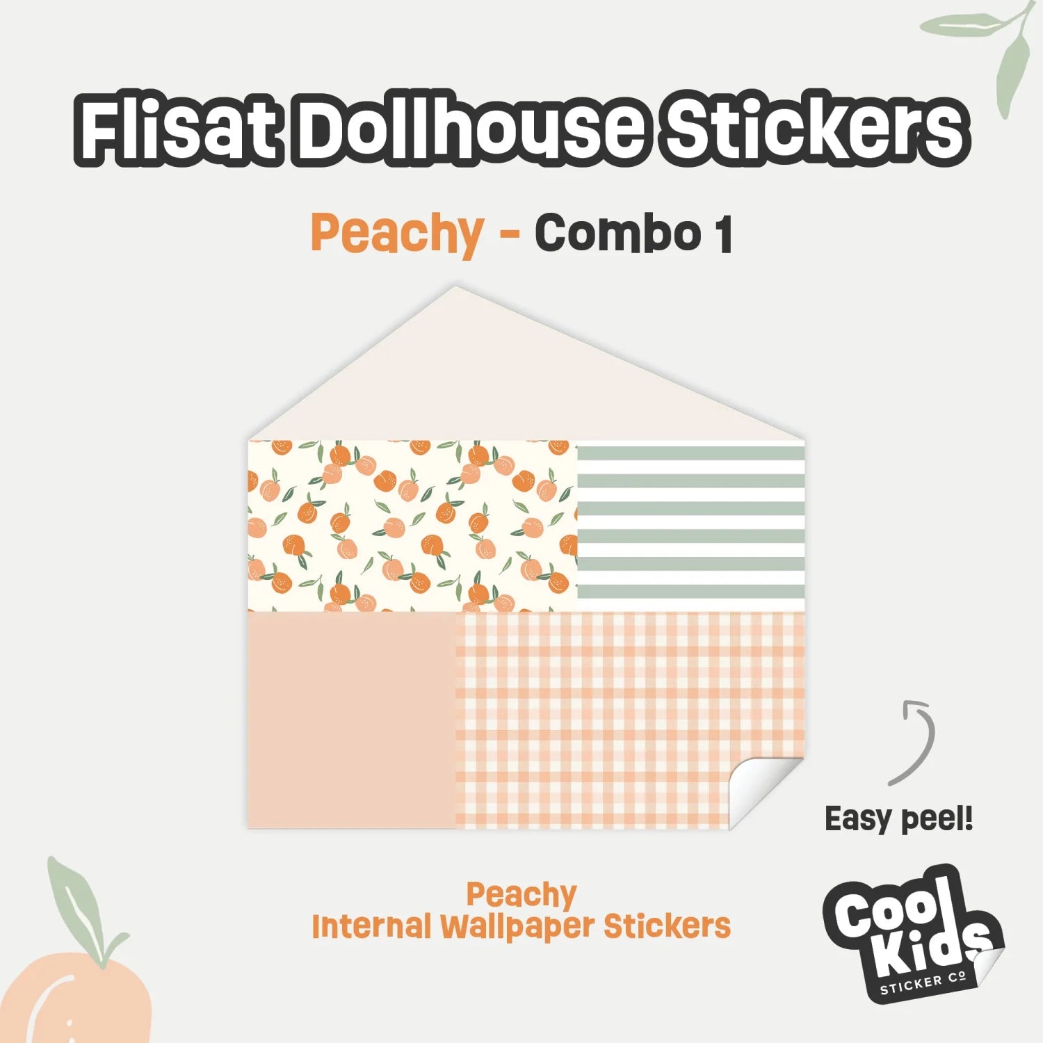 Peachy Pattern Flisat Dollhouse Decals - Furniture Decals