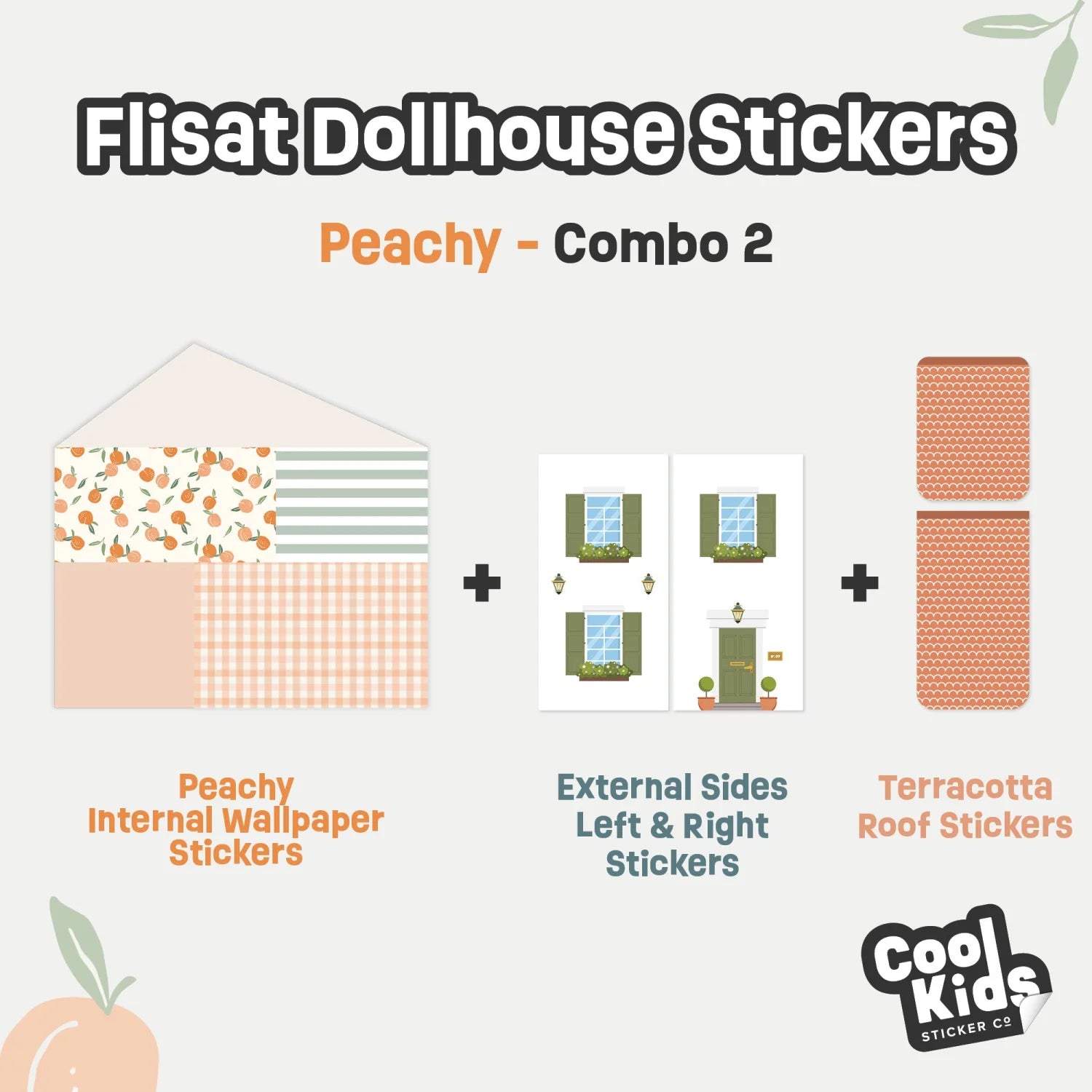 Peachy Pattern Flisat Dollhouse Decals - Furniture Decals