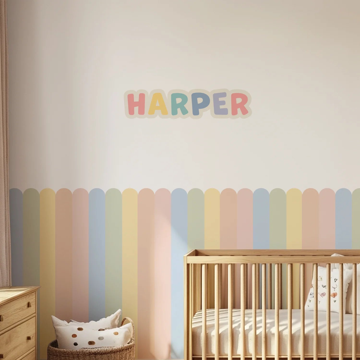 Personalised Name Decals - Playful - Rainbow - DW13. Custom