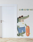 Personalised Name Decals - Playful Skater Gator Colours