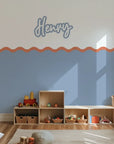 Personalised Name Decals - Script - Blue - DW13. Custom
