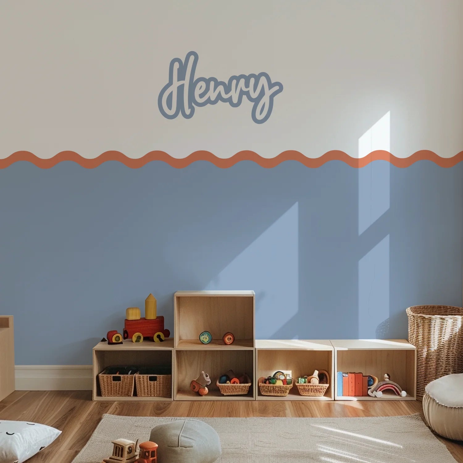 Personalised Name Decals - Script - Blue - DW13. Custom