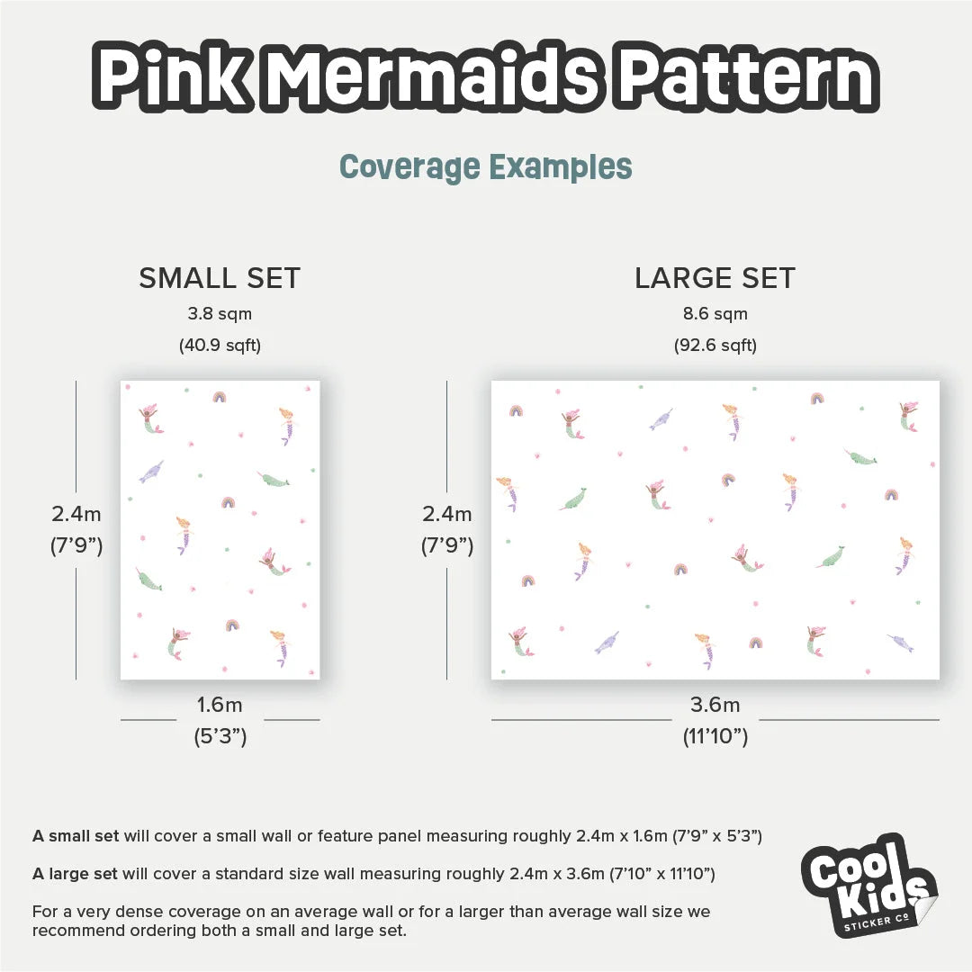 Pink Mermaids - Patterned - Decals - Fantasy