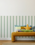 Plain Striped Wall Panels - Milk & Sage - DW11.