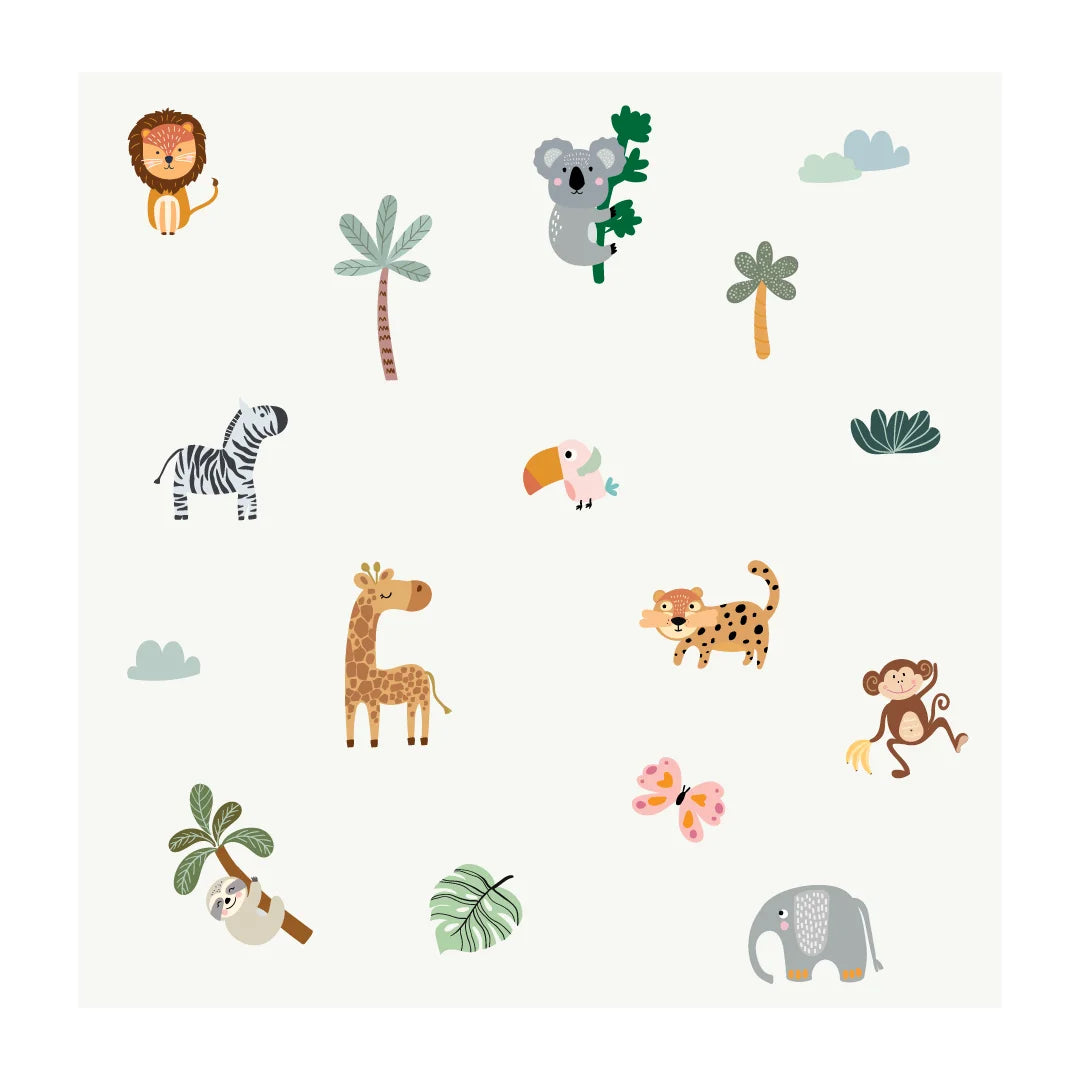 Playful Safari Animal Wall Decals - DW5.