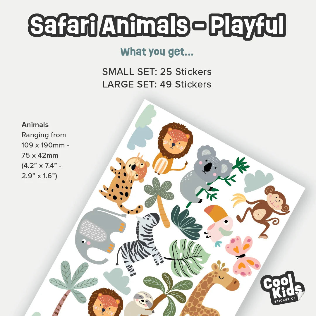 Playful Safari Animal Wall Decals - Decals - Animals